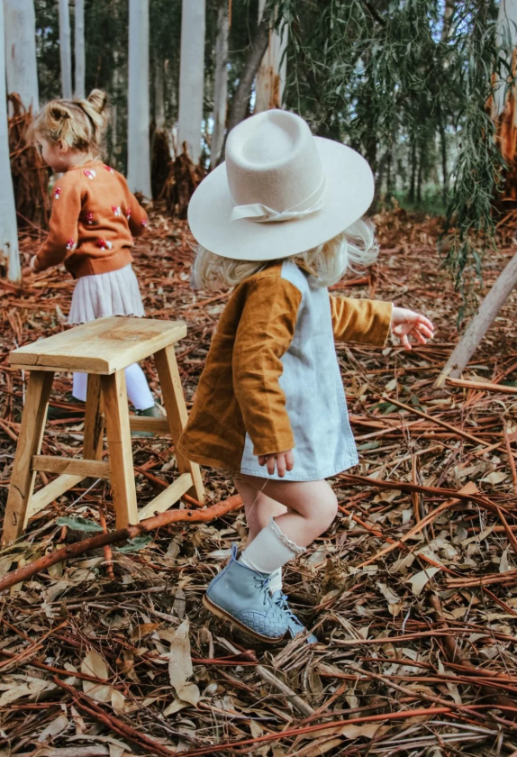 Scout Woven Leather Boots - Lake Blue