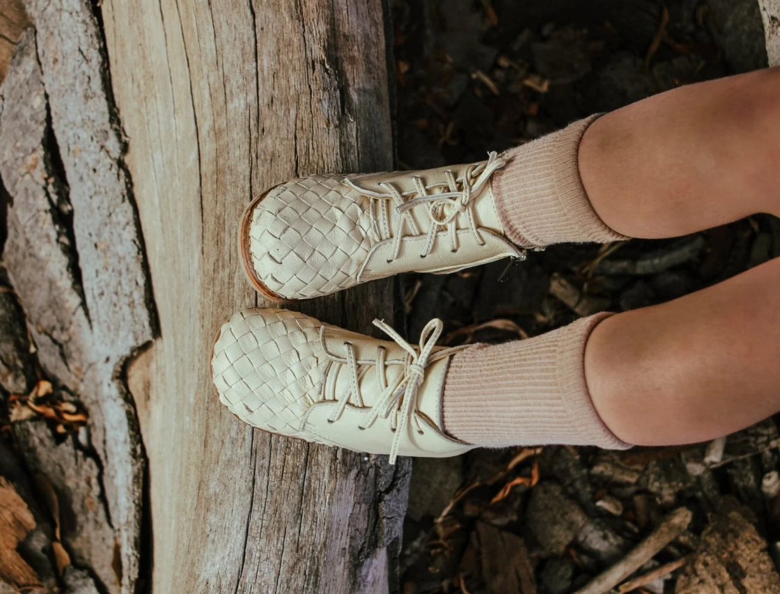 Scout Woven Leather Boots - Buttercream