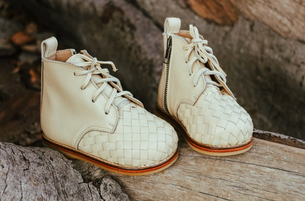 Scout Woven Leather Boots - Buttercream