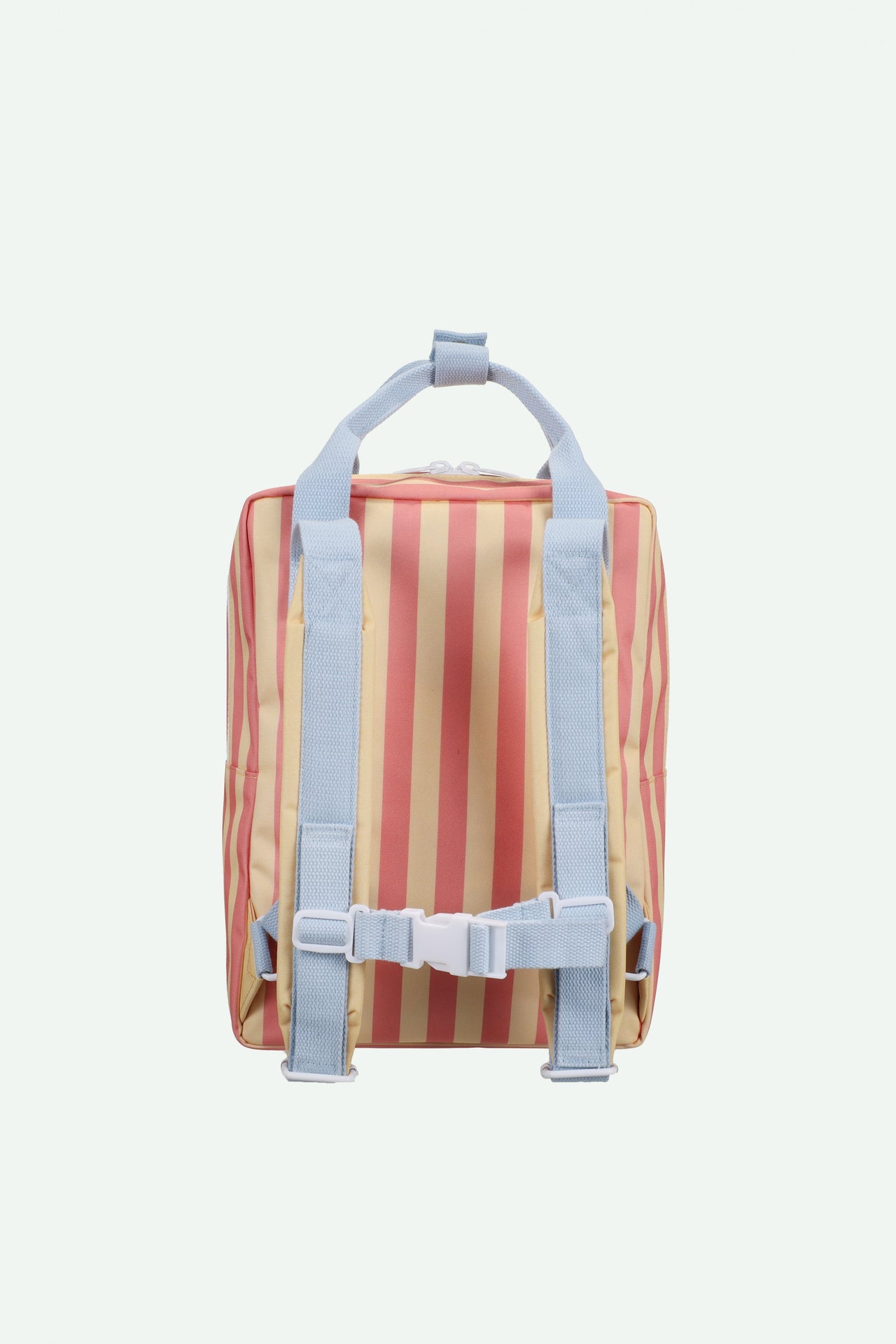 Sticky Lemon backpack medium | envelope | stripes | coral pink + sandy yellow