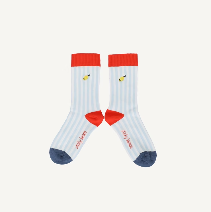 Sticky Lemon socks | stripes | zissou blue