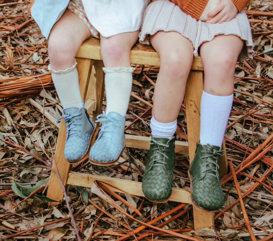 Scout Woven Leather Boots - Pin Oak Green