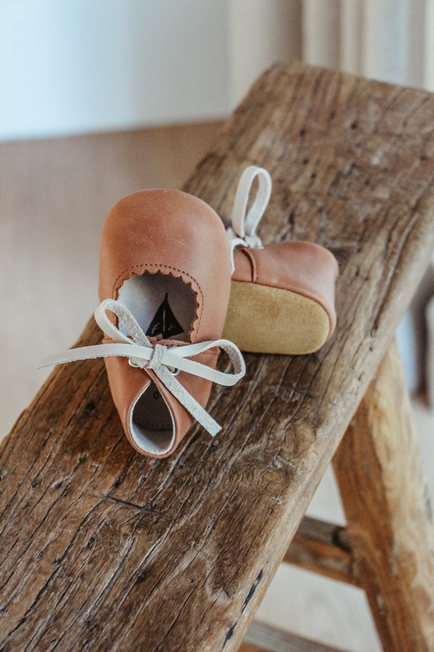 *Coming Soon* Leather Baby Shoe - Saddle/Fog