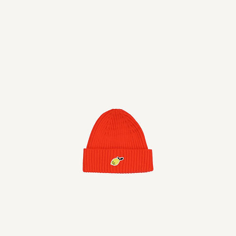 Sticky Lemon Beanie | wonders of the deep sea | red hat