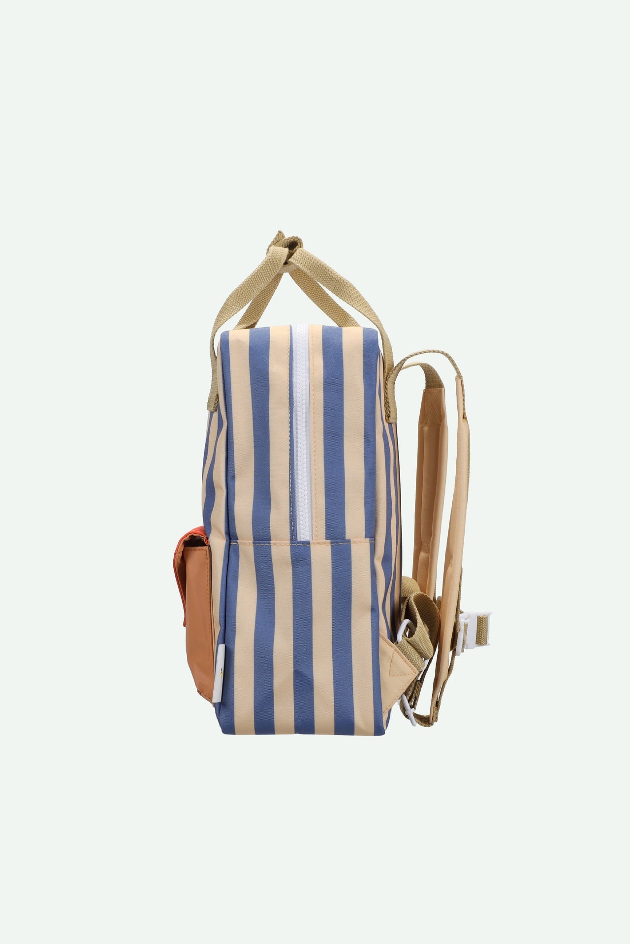 Sticky Lemon backpack medium | envelope | stripes | blue whale + sandy yellow
