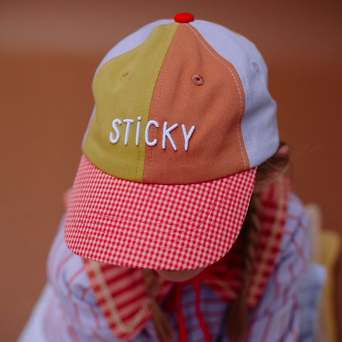 Sticky Lemon cap | lemon tree | gingham flower + rose