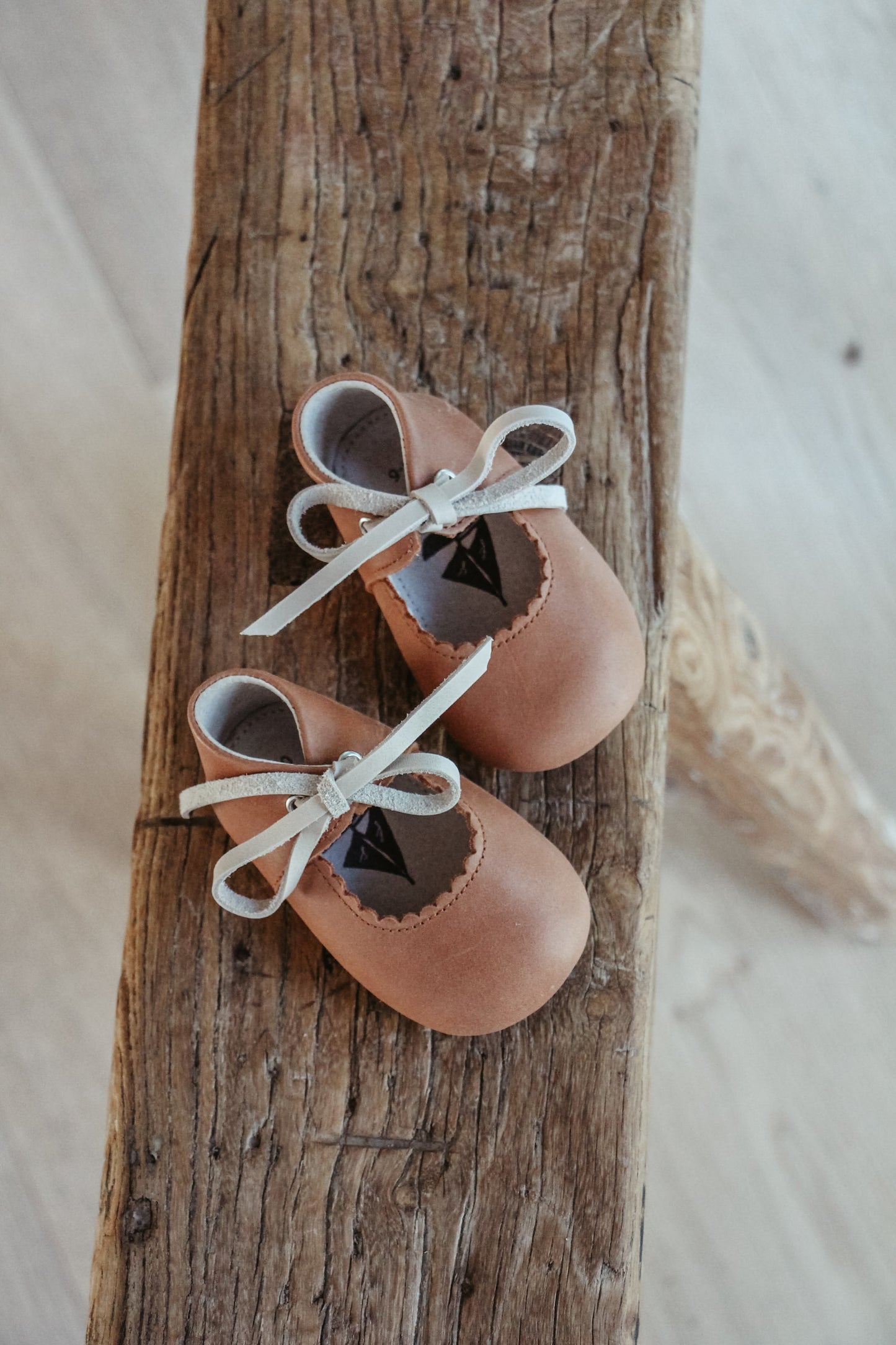 *Coming Soon* Leather Baby Shoe - Saddle/Fog
