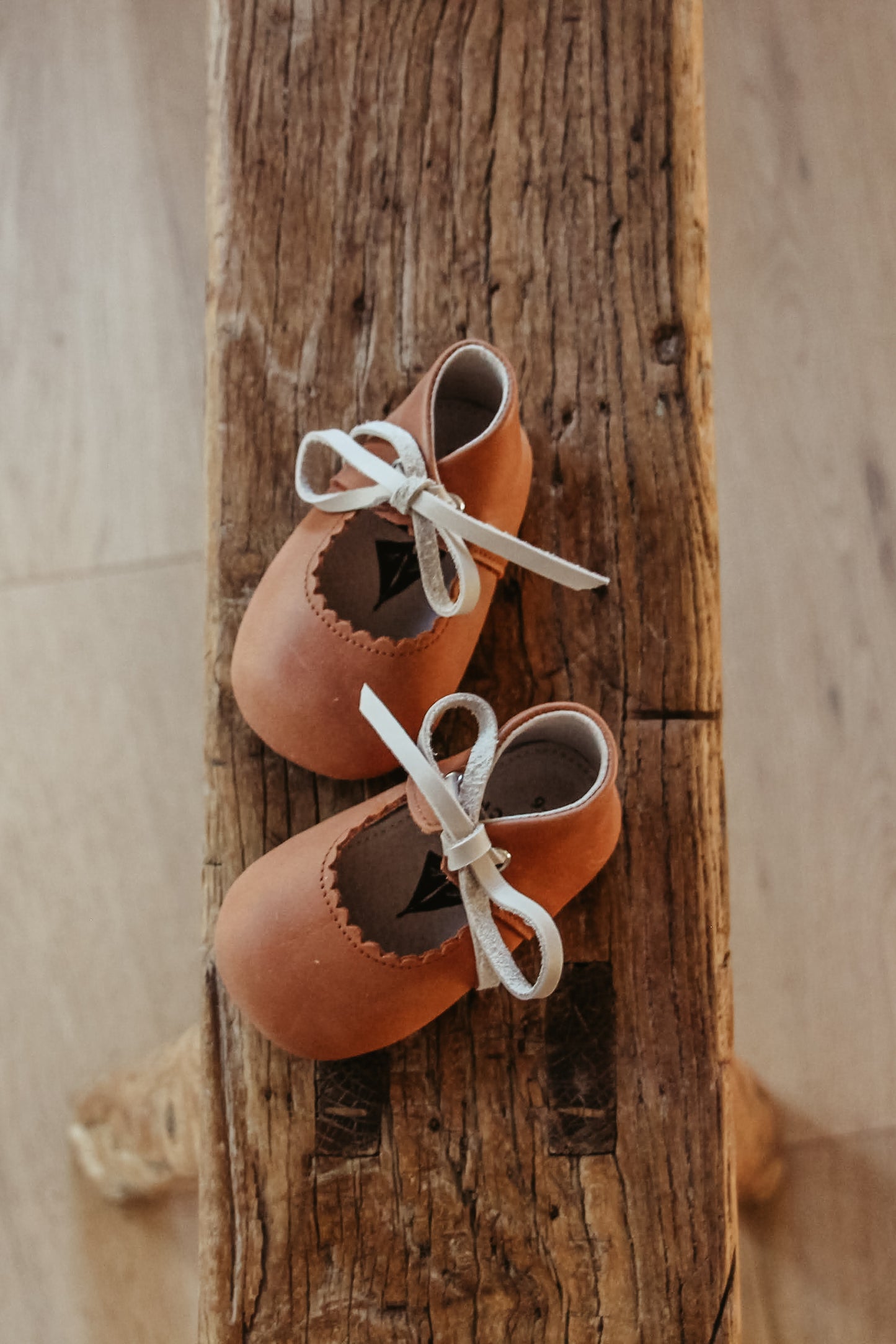 *Coming Soon* Leather Baby Shoe - Saddle/Fog