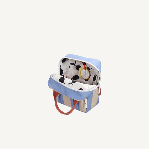 Sticky Lemon backpack small • stripes • cloud blue + twiggy beige