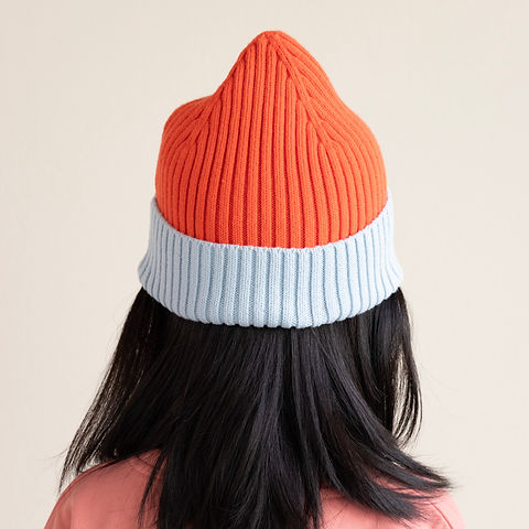 Sticky Lemon Beanie | wonders of the deep sea | red hat + zissou blue
