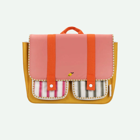 Sticky Lemon schoolbag | coral pink + submarine yellow