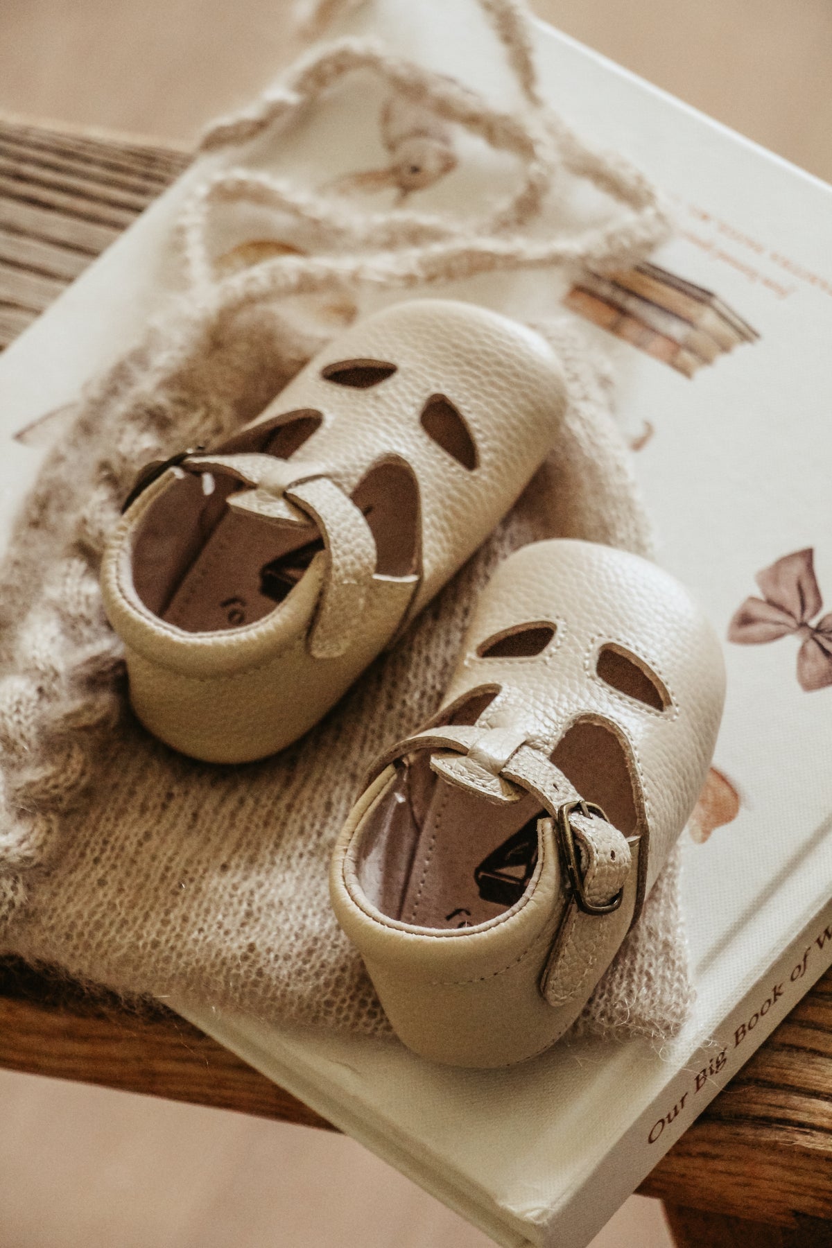 Bobbie Mini Leather Baby Shoe - Buttercream