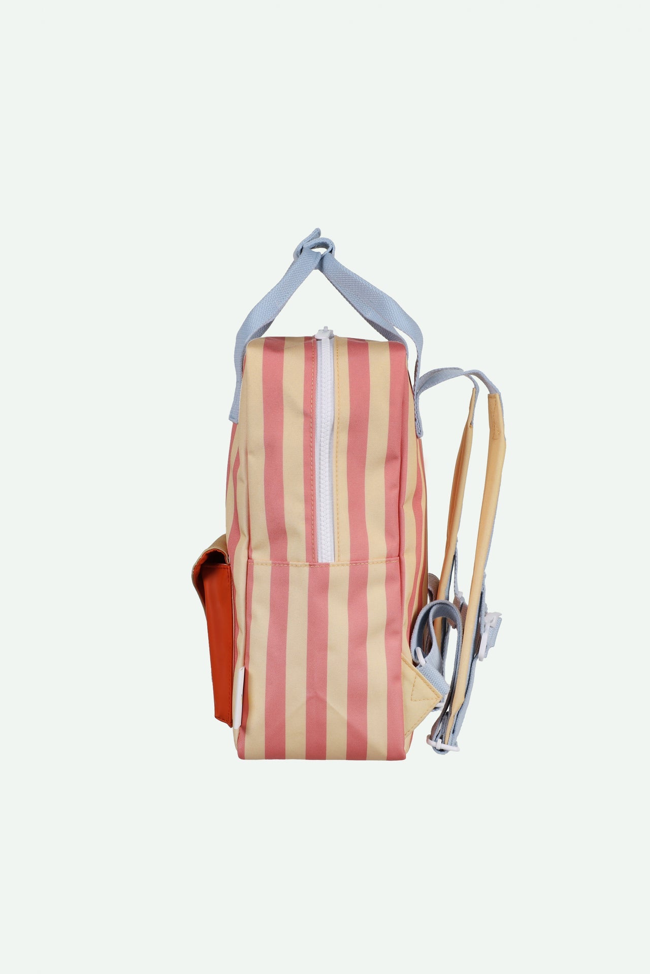 Sticky Lemon backpack medium | envelope | stripes | coral pink + sandy yellow