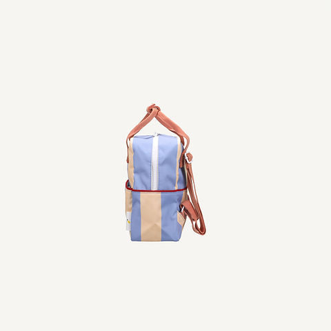 Sticky Lemon backpack small • stripes • cloud blue + twiggy beige