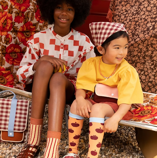 Sticky Lemon Hairscarf | grape gingham