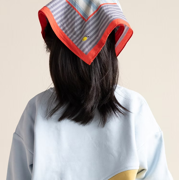 Sticky Lemon Hairscarf | wonders of the deep sea | zissou blue + blue whale