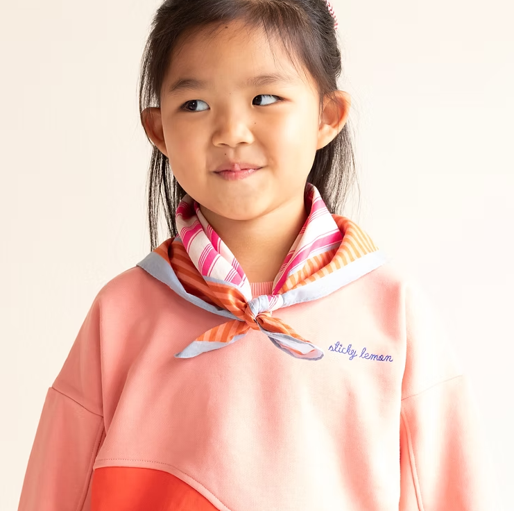 Sticky Lemon Hairscarf | wonders of the deep sea | coral pink + shipwreck rust