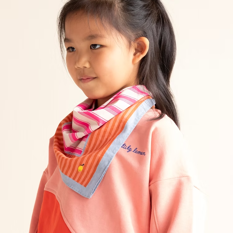 Sticky Lemon Hairscarf | wonders of the deep sea | coral pink + shipwreck rust