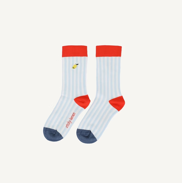 Sticky Lemon socks | stripes | zissou blue
