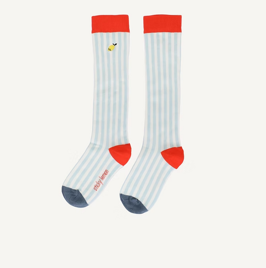 Sticky Lemon knee high socks | stripes | zissou blue