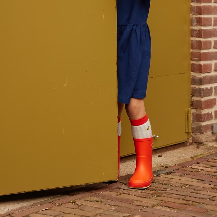 Sticky Lemon knee high socks | stripes | zissou blue